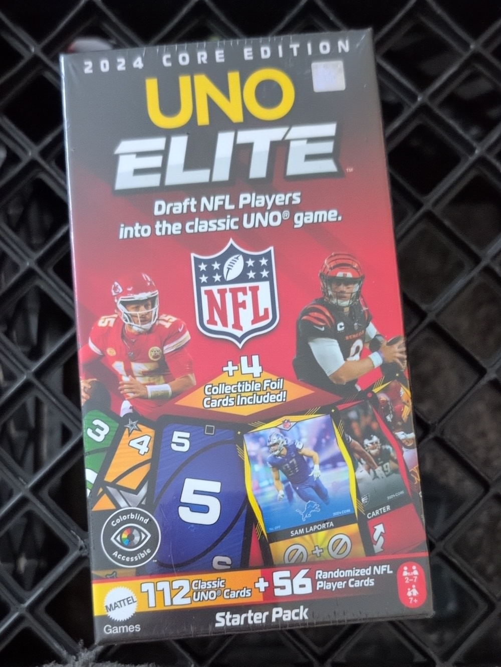 Mattel UNO ELITE NFL 2024 Core Edition - Red and Black